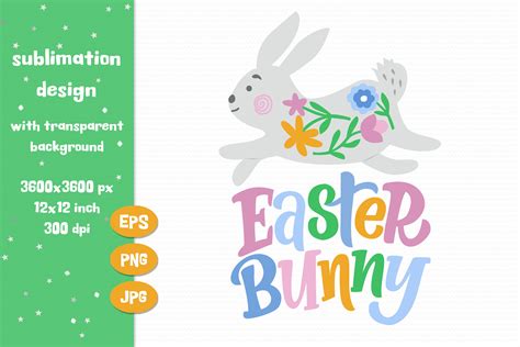 Easter Bunny Sublimation Design Png Graphic By Rinaletters · Creative