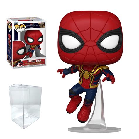 Spider Man No Way Home Spider Man Leaping Funko Pop With Protector