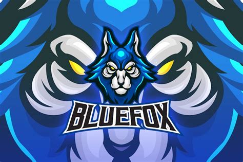 Blue Fox Head Esport Logo By Unrealstock On Envato Elements