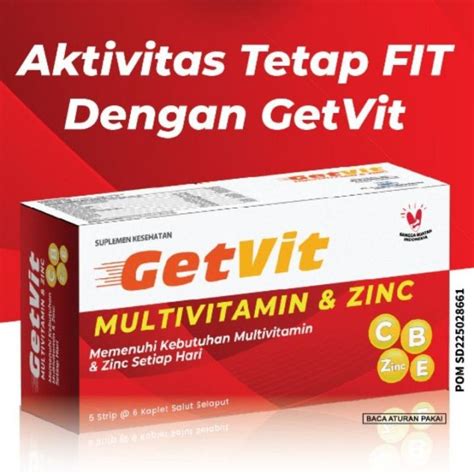 Perbox Getvit Multivitamin Zinc Isi Tablet Original Strip