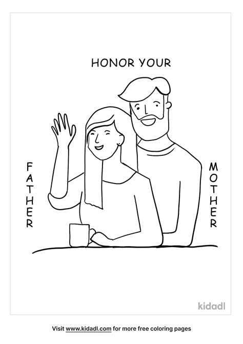 Free Honor Your Father And Mother Coloring Page Coloring Page