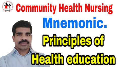 Principles Of Health Education Mnemonic Community Health Nursing