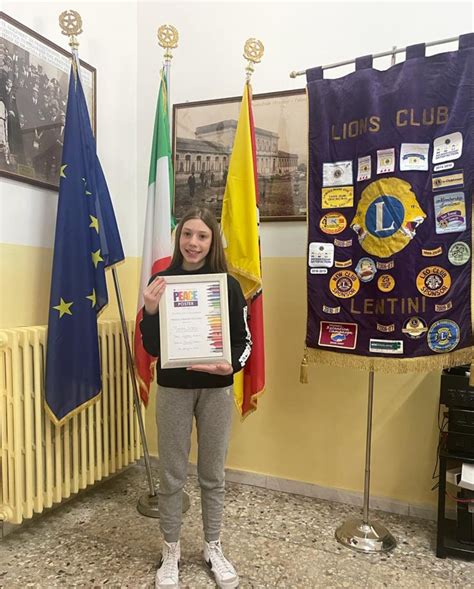 A Francofonte I Lions Di Lentini Hanno Premiato Il Poster Per La Pace