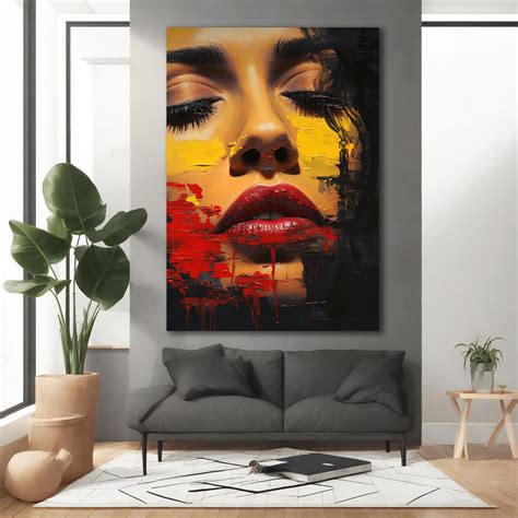 Woman Portrait Oil Painting Abstract Woman Wall Art Modern Decor Ideas For Home And Office