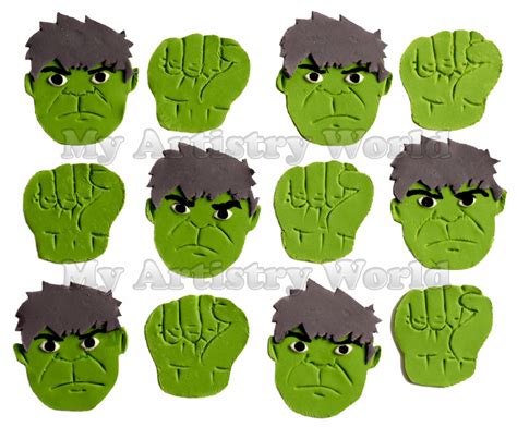 Incredible Hulk Cupcake Toppers My Artistry World