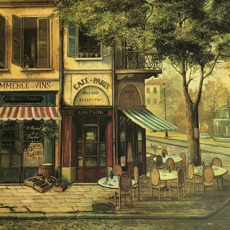 Pimpernel Placemats Cork Backed Paris Street French Cafe Bistro Scene