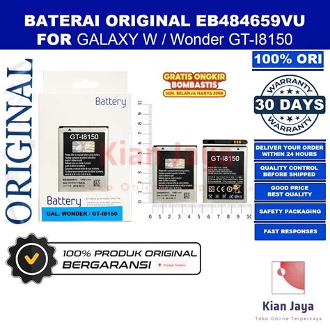 Jual Garansi 100 Ori Baterai Galaxy W Wonder Gt I8150 Eb484659vu