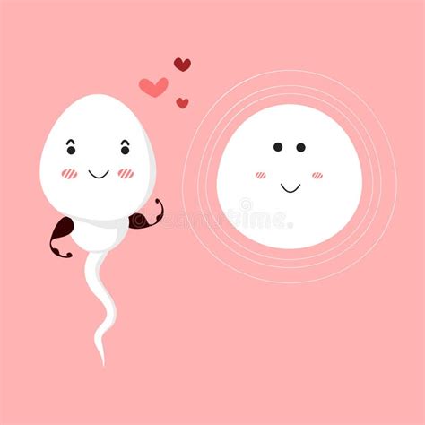 Egg And Sperm Cartoon Character Stock Vector Illustration Of Reproduction Ovulation 151329921