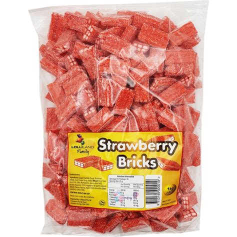 Strawberry Bricks Candy 1kg Halal Lollies Who Wants 2 Party