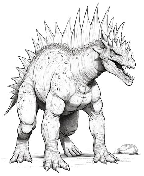 Premium AI Image | A drawing of a dinosaur with spikes on its head ...