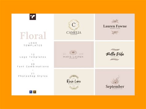 Floral Logo Templates Ai Ps By Masterbundles On Dribbble