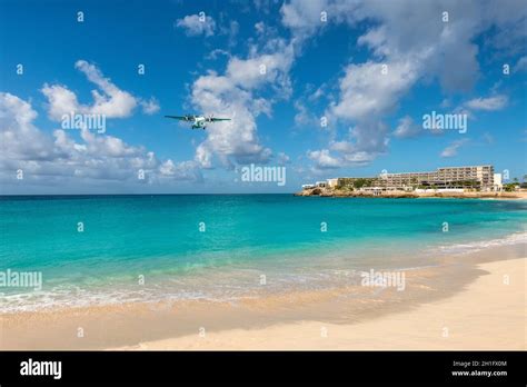 Simpson Bay Saint Maarten December A Airplane Landing At