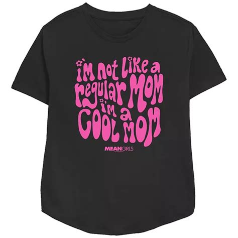 Women S Mean Girls I M Not A Regular Mom I M A Cool Mom Groovy Font Relaxed Fit Graphic Tee