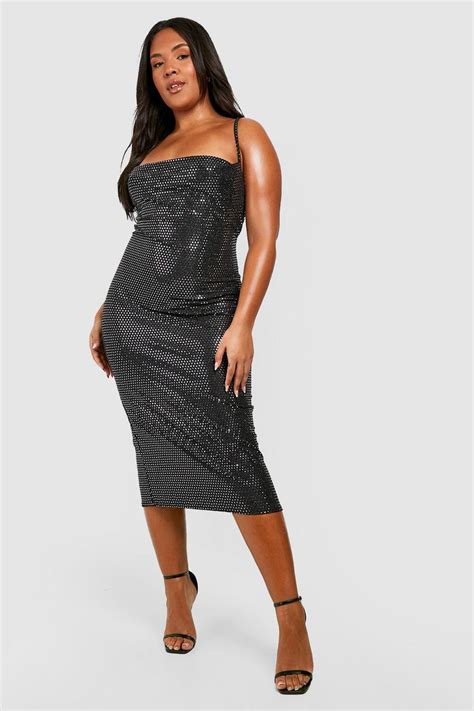 Plus Metallic Cowl Neck Midi Dress Boohoo Uk