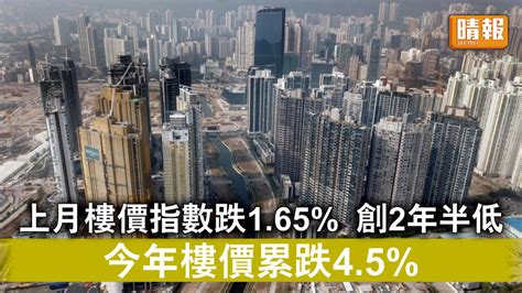 物業估價｜上月樓價指數跌1 65 創2年半新低 今年樓價累跌4 5 晴報 時事 要聞 D220829