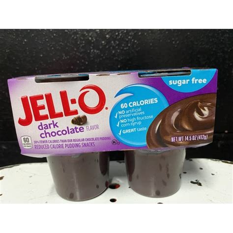 Jell-O Sugar Free Ready to Eat Dark Chocolate Pudding Snacks - Food Library - Shibboleth!