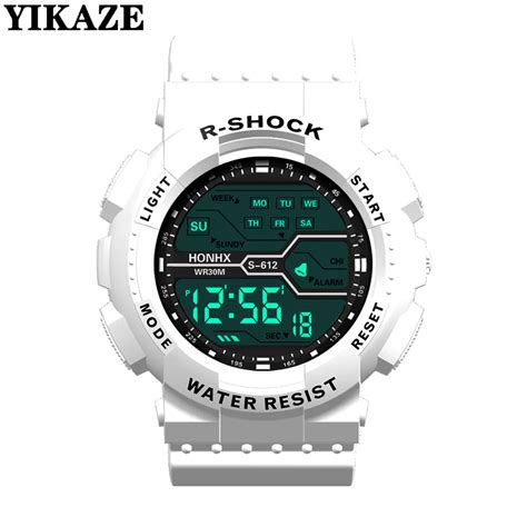 YIKAZE Multifunction Men S Sports Watch LED Digital Watch Big Dial