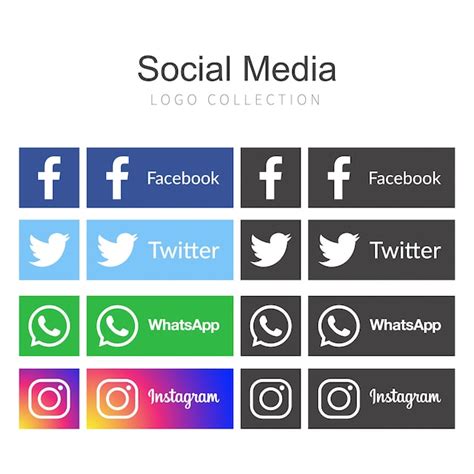 Ícones para redes sociais vector design ilustração Vetor Grátis