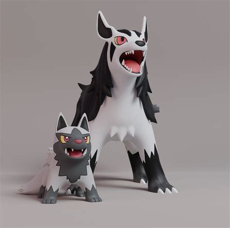 STL File Pokemon Poochyena And Mightyena With 2 Poses Design To