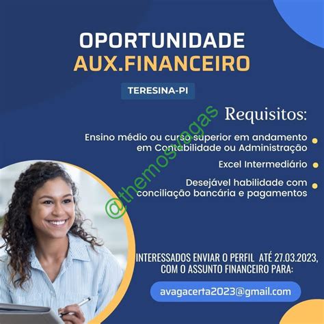 Auxiliar Financeiro Teresina Pi Vaga S Themos Vagas