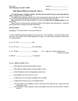 Fillable Online Phys Hawaii Take Home Midterm Exam 3 Part A