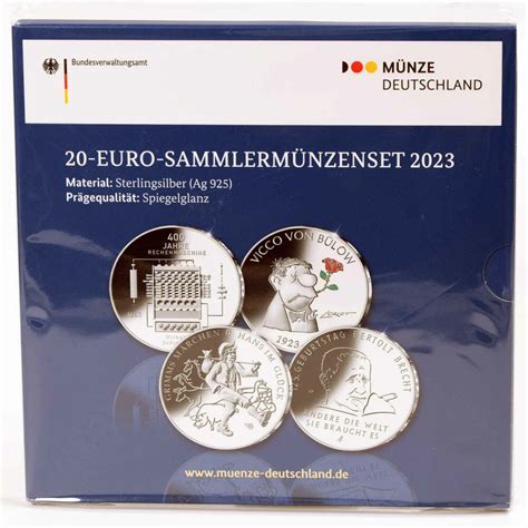 20 Euro Gedenkmünzen Set Deutschland 2023 Polierte Platte PP