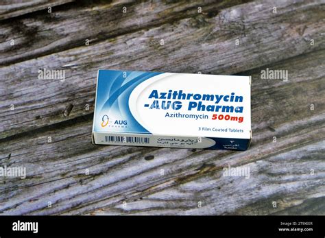 Cairo Egypt October 15 2023 Azithromycin 500mg Tablets By Aug Pharma