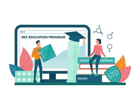 Sexual Education Concept Set Sexual Health Lesson For Young People Stock Vector Illustration