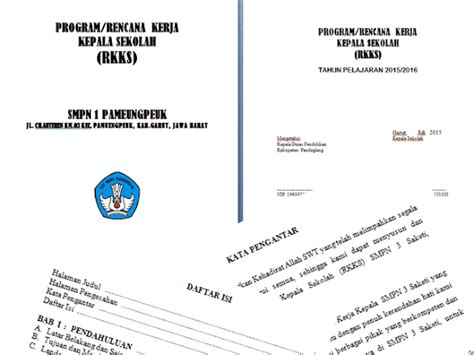 Download Pola Format Kegiatan Rencana Kerja Kepala Sekolah Rkks