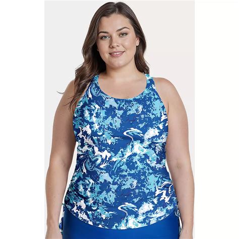 Calypsa Womens Maya Tankini Plus Size Swim Top Academy