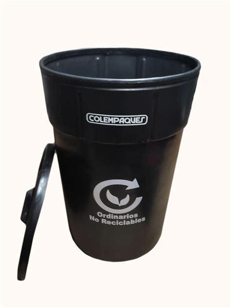 Caneca plástica de 208 litros con tapa plana plástico resistente