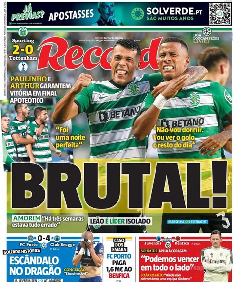 Fora de jogo Capas A brilhante vitória do Sporting e a humilhante