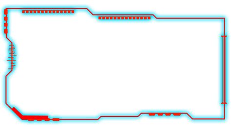 Red Futuristic Border PNG Template With Virtual HUD Display Elements