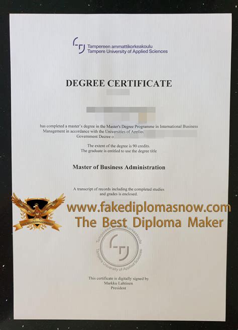 Obtain a fake Tampere University of Applied Sciences degree