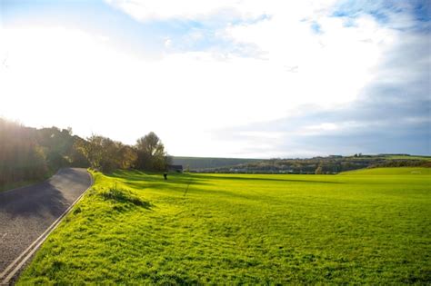 Premium Photo Panorama Of Green Fields In Brighton City England