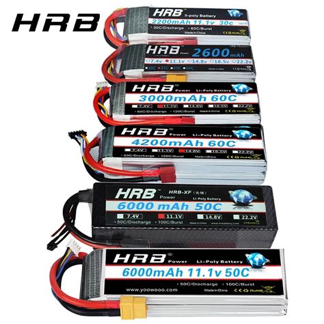 HRB Lipo Battery 2S 3S 4S 6S 1500mah 2200mah 2600mah 5000mah 6000mah