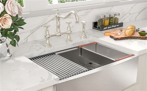 Farmhouse Sink Stainless Steel Sarlai Inch Farm Kitchen Sink