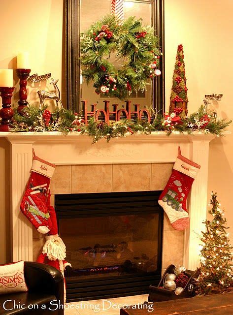 Chic On A Shoestring Decorating Christmas Mantel Makeover