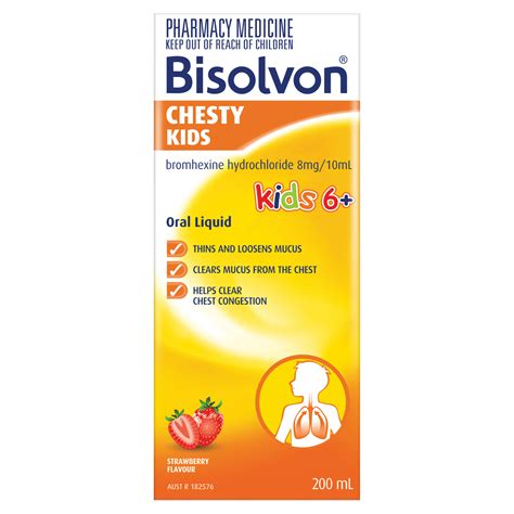 Bisolvon Chesty Kids Liquid Strawberry 200ml Wholelife