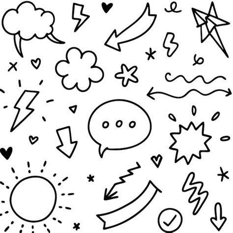 Elementos Dibujados A Mano De Doodle Flechas Estrellas Corazones Y M S