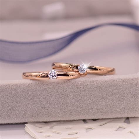 YUN RUO Zirconia CZ Wedding Rings Rose Gold Color Fashion Titanium