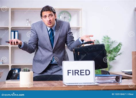 Young Male Employee Being Fired From His Work Stock Image Image Of