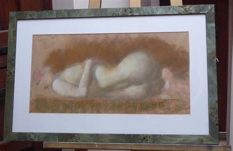 Chalk Drawing Reclining Nude Artist Toby Jennings La