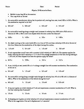 50 Kinematics Worksheet With Answers Chessmuseum Template Library