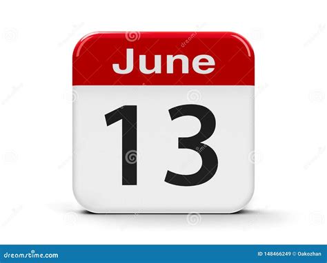 13th June Calendar stock illustration. Illustration of reminder - 148466249