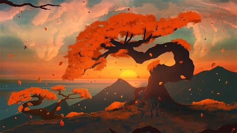 Joeyjazz Landscape Fall Digital Painting Hd Wallpaper Wallpaperbetter