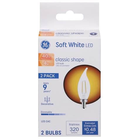 Save On GE LED Classic Shape Light Bulbs Decorative 40w Order Online