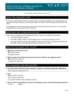 Fillable Online Application By A Permit Holder To Cancel Or Amend A