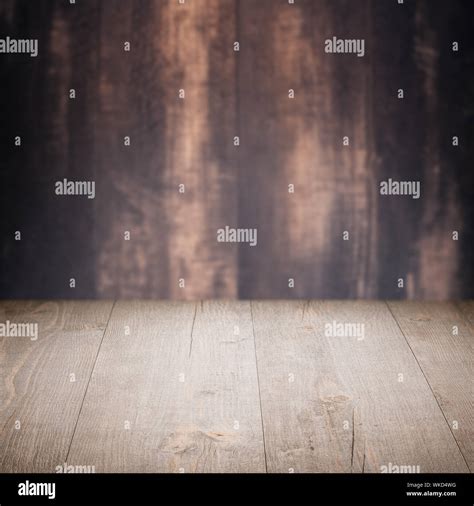 Wood Background Table With Wooden Wall Stock Photo Alamy