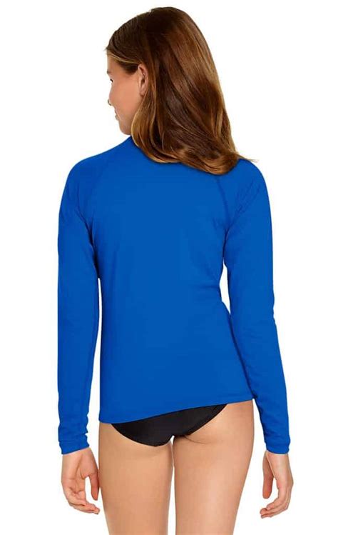 Girls Long Sleeve Rash Guard Royal Blue Wet Effect Inc